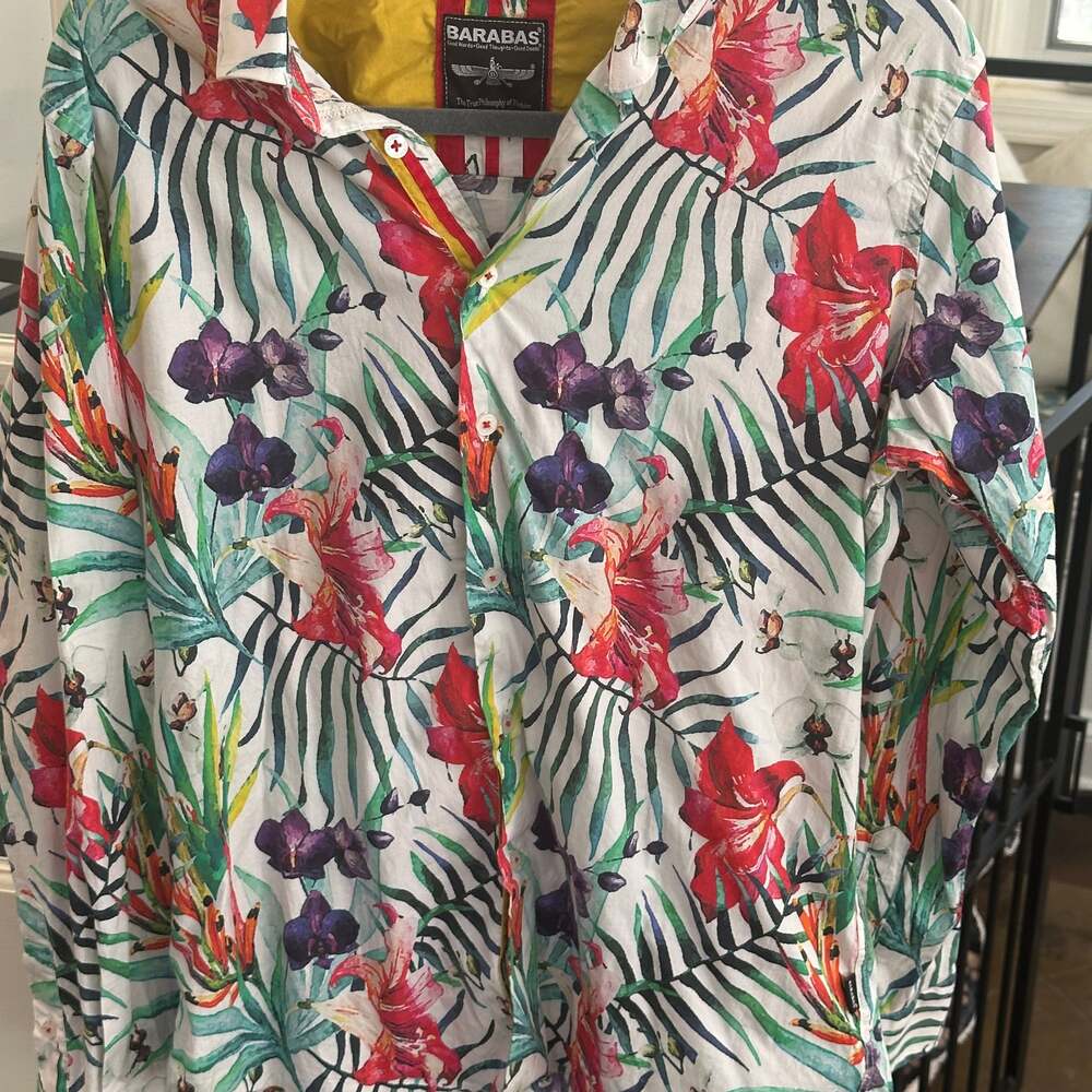 Barabas men’s L button up Island Floral